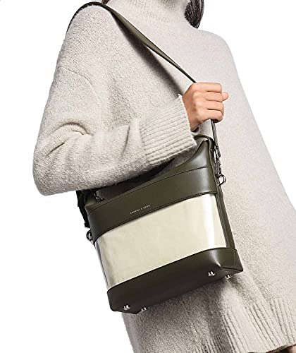 CHARLES & KEITH Two-Tone Faux Leather Front-Logo Top-Handle